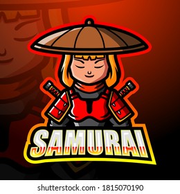 Samurai mascot esport logo design