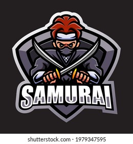 Samurai mascot esport logo design