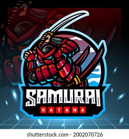 Samurai mascot. esport logo design
