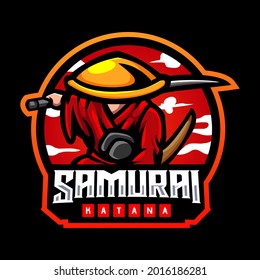 Samurai mascot. esport logo design