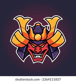 Samurai mascot logo for e-sport gaming, japanese mascot e-sport logo