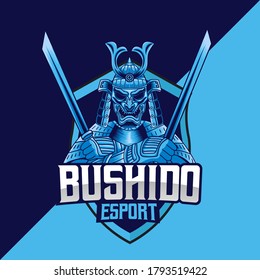 Samurai Mascot Logo template. Perfect for t-shirt/apparel, merchandise, pin design, etc