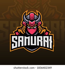 samurai mascot team esport logo design