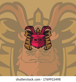 samurai mascot vector illustration logo