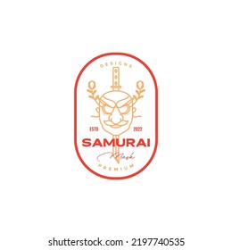 samurai mask big nose logo vintage