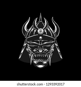 Samurai Mask, Dark Background