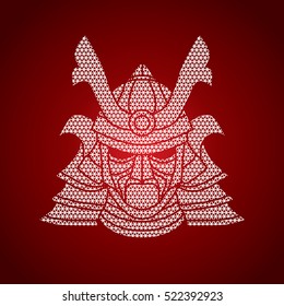 Samurai mask designed using geometric pattern graphic vector.