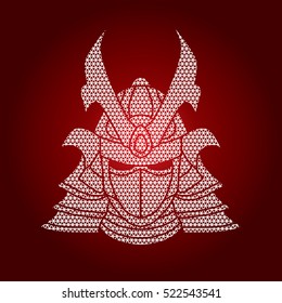 Samurai mask designed using geometric pattern graphic vector.