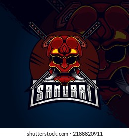 samurai mask E-Sport logo design template