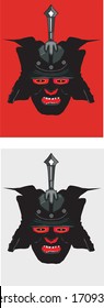 samurai mask face halloween graphic vector