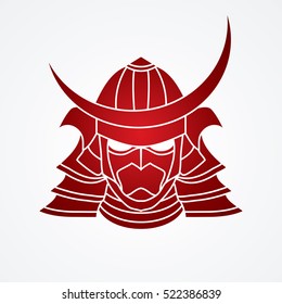 Samurai mask graphic vector.