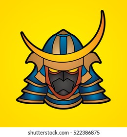 Samurai mask graphic vector.