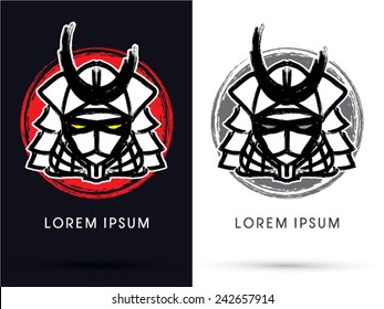 Samurai mask, Head, Face , logo, symbol, icon, graphic, vector.