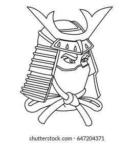 samurai mask helmet warrior design icon