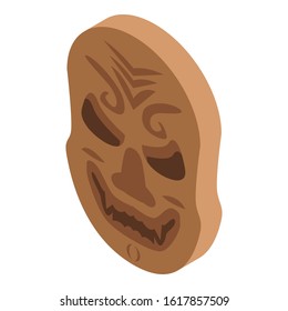 Samurai mask icon. Isometric of samurai mask vector icon for web design isolated on white background