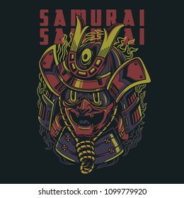 Samurai Mask Illustration