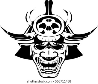 Samurai mask illustration