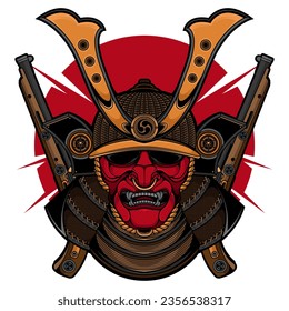 logotipo de máscara samurai, vector EPS 10
