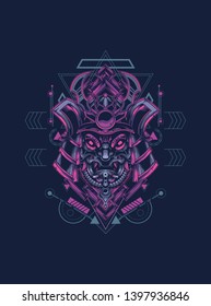 samurai mask with sacred geometry 