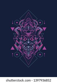 samurai mask with sacred geometry 