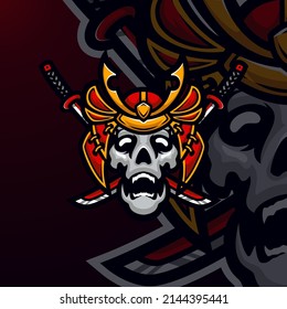 Samurai masscot logo esport premium vector