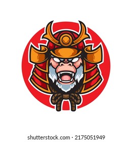 SAMURAI MONKEY SPORT MASCOT LOGO