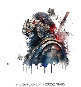 Samurai Monkey Traditional Japanese | Transparent 300dpi digital tshirt POD, EPS, vector, clipart, book cover, wallart, ready to print, Print-on-Demand, colorful, no background, beauty