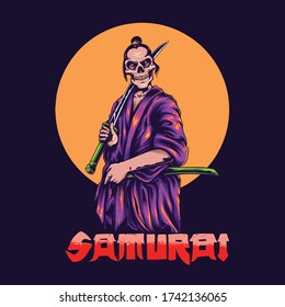 Samurai Old Illustration perfect for tshirt design