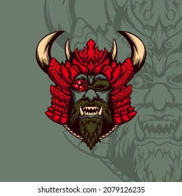 Samurai Orc Illustration for merchandise or other