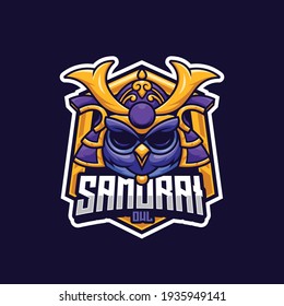 Samurai Owl Mascot Logo For Esports Team