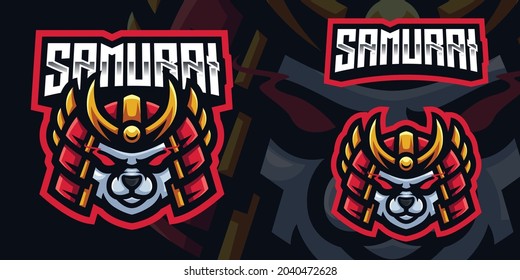 Samurai Panda Gaming Mascot Logo for Esports, Streamer, Facebook, Youtube
