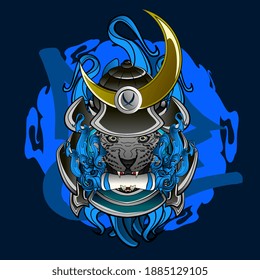 samurai panther illustration design for sukajan is mean japan traditional cloth with digital hand drawn Embroidery Men T-shirts Summer Casual Short Sleeve Hip Hop T Shirt Streetwear, pop art