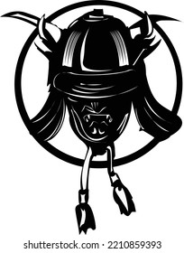 Samurai portrait action post prepare to fight