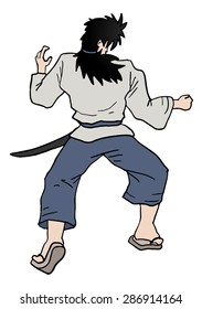 samurai pose illustration