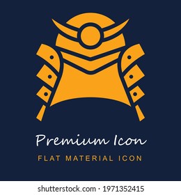 Samurai premium material ui ux isolated vector icon in navy blue and orange colors