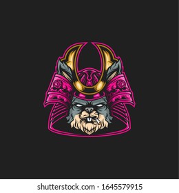 samurai rabbit illustration mascot vector