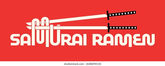 Samurai Ramen Minimalist Logo Design