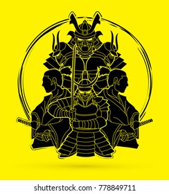 Samurai, Ready to fight composition designed graphic vector