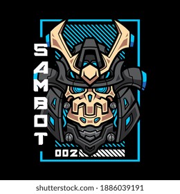 Logo de la mascota robot de Samurai 