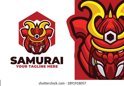 Samurai Robot Logo Template Editable