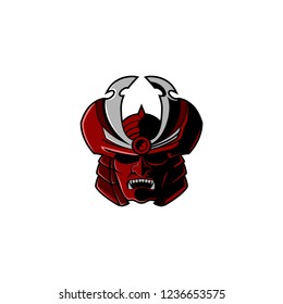 Samurai Ronin head logo design vector illustration