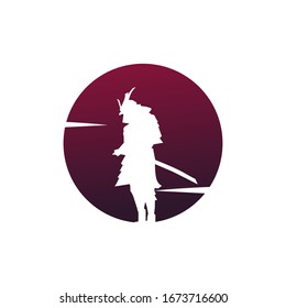 samurai and ronin illustration logo