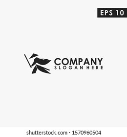 Samurai Ronin Logo Design Vector Template. Modern Design. Vector Illustration