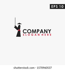 Samurai Ronin Logo Design Vector Template. Modern Design. Vector Illustration