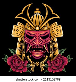 Ilustración del vector Mask de Samurai Ronin