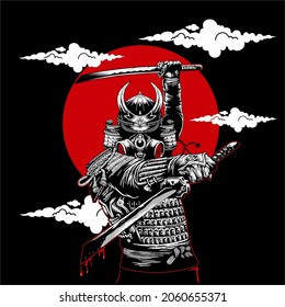 Samurai ronin vector image  good for t  shirt design reference