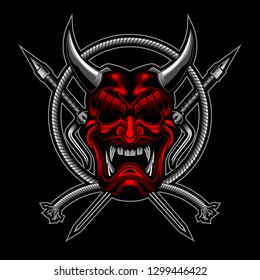 Samurai rope weapon vector illustration
