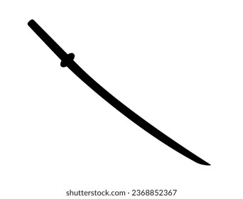 Samurai silhouette vector art white background