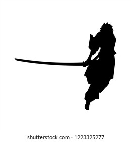 Samurai Silhouette Warrior Sword Ninja Japanese Stock Vector (Royalty ...