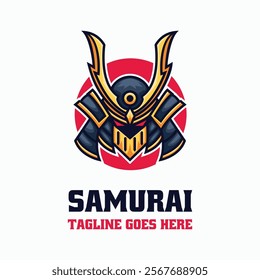 Samurai Simple Mascot Logo Template